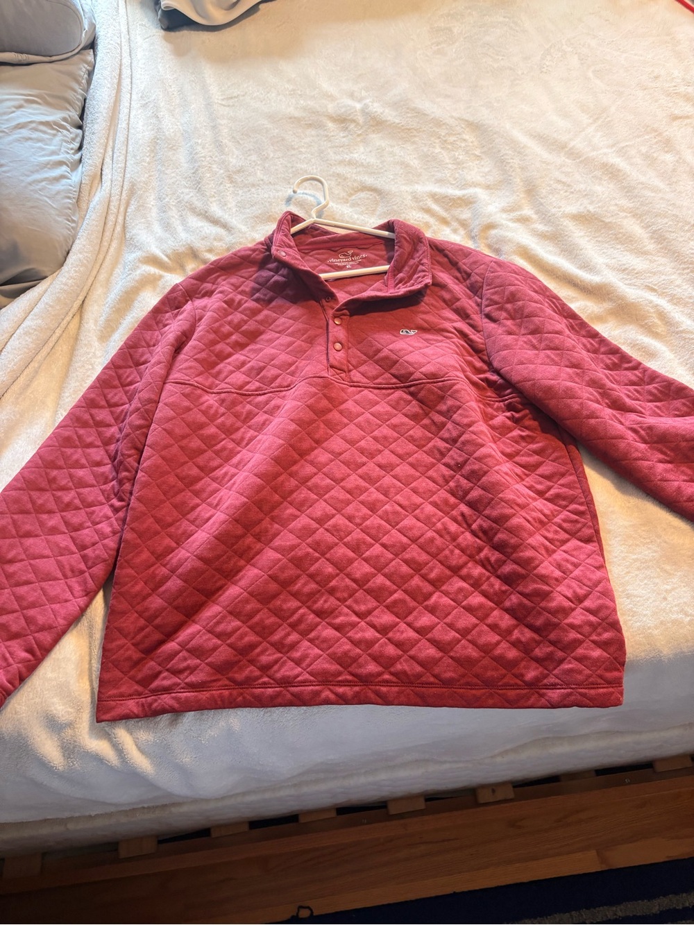 Vineyard Vines Quilted Long-Sleeve Pullover Sweater - Maroon